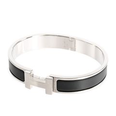 エルメス アテナ ブレスレット バングル T3 シルバー ノワール 藤原