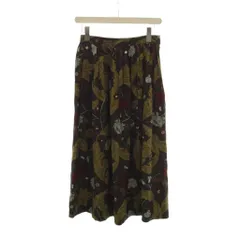 ヨシエイナバ yoshie inaba フレアスカート チャコール 花柄 ロング丈 /LP