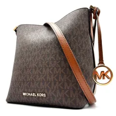 極美品 正規品 MICHAELKORS マイケルコース ショルダーバッグ ロゴ 総柄 MK シグネチャー クロスボディ 斜め掛け ブラウン