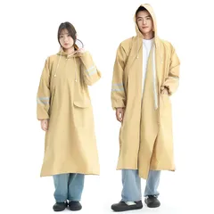 [OutRush] レインコート 自転車 【2026新設計 斜めファスナー・2重バイザー付き】 レインコート レディース メンズ リュック対応 軽量 快適 カッパ ポンチョ ポケット付き 2重防水 撥水 防風 ゴム袖口 レインウェア バイク 通勤 通学 ( 1