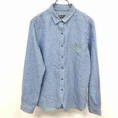 古着 エディーバウアー Eddie Bauer 若干薄手 シャツ シェパードチェック 浅襟 長袖 ポリエステル×綿×ポリウレタン M ブルー 青 レディース