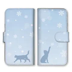 AQUOS sense3 plus SH-RM11 ケース 手帳型 アクオスセンス3 プラス スマホケース 携帯ケース 猫 ねこ 雪 冬 雪の結晶 シルエット おしゃれ オシャレ 可愛い かわいい シンプル カラー01
