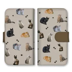 arrows U 801FJ ケース 手帳型 アローズU スマホケース 携帯ケース ねこ ネコ 猫 三毛猫 黒猫 茶トラ いっぱい かわいい 写真 カラー01