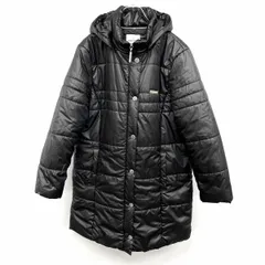 【中古】[印象AB] rue de marie claire マリクレール パデットコート レディース LL XL 2L ブラック 黒 ポリ100% フード脱着可 ハイネック内ポケット無し 中綿 ドットボタン×ジップ留めのサムネイル