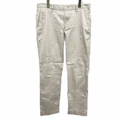 【中古】[印象AB] BEAMS GOLF ビームスゴルフ パンツ メンズ 50 グレーベージュ ベージュ系 綿×ポリ ジップフライ ストレート 裾ダブル ヘリンボーン シンチバック ロゴパッチのサムネイル