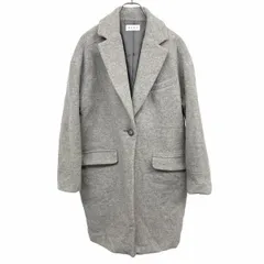 【中古】[印象AB] PLST プラステ チェスターコート レディース M ヘザーグレー 杢グレー(アイボリーMIX) ウール×ナイロン 内ポケット無し 裏地付き 1つボタン留め 無地 長袖