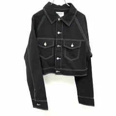 【中古】[印象AB] ENVYM アンビー ジャケット レディース FREE ブラック 黒 綿100% ショート丈 ボタン留め 裏地無し ラグランスリーブ 長袖 両胸ポケットのサムネイル