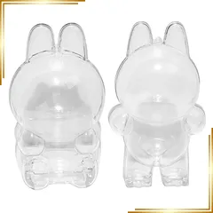 【新品】 EdisonBrain らぶぶ 2個 セット ぬいぐるみ 立ち姿・お座り姿 クリア ケース 2種セット ハード カバー 保護 防塵 収納 立ち 座り LABUBU専用保護ケース 0