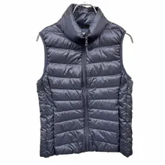 古着 ユニクロ UNIQLO ウルトラライトダウンベスト ハイネック ジップアップ 無地 ナイロン100%(ダウン90%＋フェザー10%) S ネイビー レディース