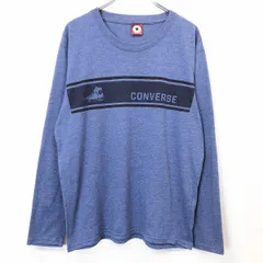 【中古】[印象AB] CONVERSE ALL STAR コンバース オールスター Tシャツ / カットソー / スニーカー メンズ L ヘザーネイビー プリント ロゴ イラスト 丸首 長袖のサムネイル