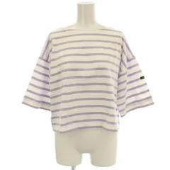 ルミノア Leminor ボーダー カットソー 24-070-150-0008 半袖 ボートネック Tシャツ F 紫 パープル /☆Gのサムネイル