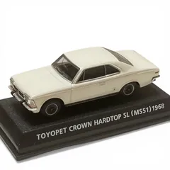 【ミニカー／コナミ】トヨタ クラウン 2ドア ハードトップ (S50系)（ホワイト／スケール1:64／台座付き／ダイキャスト製）【ルース品／状態ランクA】TOYOTA CROWNのサムネイル