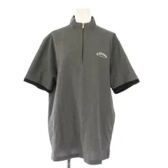 キャロウェイ CALLAWAY GOLF ゴルフウェア カットソー 半袖 スタンドカラー ハーフジップ ロゴ ストレッチ L グレー /BBのサムネイル