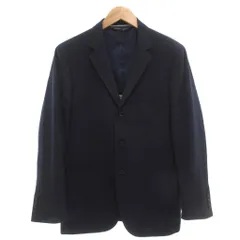 ランズエンド LANDS' END テーラードジャケット シングル 3B 背抜き センターベント ウール A5 紺 ネイビー /GVのサムネイル