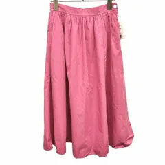 【新品】イエナ スローブ IENA SLOBE フレアスカート ロング ミモレ丈 無地 ウエストギャザー 裏地付き 綿100% 36 ピンク レディース