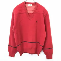 【中古】[印象AB] GrandSlam MUNSINGWEAR マンシングウェア ニット / セーター メンズ 2 M (C90～100) 赤 毛×ナイロン 肩に中綿入り Vネック ペンギン 長袖のサムネイル