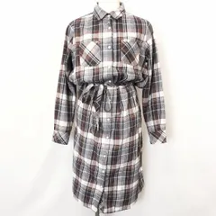 【中古】[印象B] Buddy Lee バディ リー マタニティウエア / ワンピース / チュニック レディース M 茶系 ポリ×綿×レーヨン シャツ 微起毛 チェック 裏地無しのサムネイル