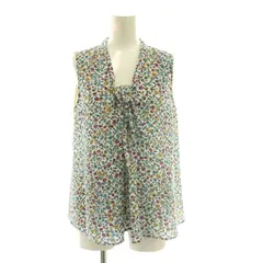 ピーエスポールスミス PS Paul Smith 花柄ノースリーブブラウス シャツ 38 マルチカラー 白 ホワイト 黄色 イエロー /SS ■OSのサムネイル