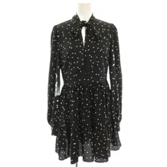 ケイトスペード KATE SPADE ワンピース ミニ チュニック ティアード 水玉 ドット 長袖 リボンタイ 0 黒 ブラック /HN ■ECD001のサムネイル