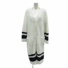 ジェラートピケ gelato pique ルームウエア カーディガン ロング丈 F オフホワイト 紺 ネイビー Vネック /HO27 ■ECB002