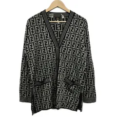 FENDI(フェンディ) カーディガン サイズ42 M レディース美品  ダークブラウン×白×ダークグレー 長袖/ズッカ柄のサムネイル
