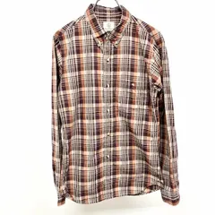 古着 ビューティーアンドユース BEAUTY＆YOUTH UNITED ARROWS シャツ チェック ボタンダウン 長袖 S 茶色×紫×黄色 メンズ(レディース？)