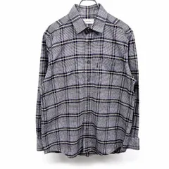 【中古】[印象AB] Golden Bear ゴールデンベア 微起毛シャツ メンズ M パープル 紫×黄×黒×白 綿100% コットン 長袖 チェック 両胸ポケット ロングスリーブのサムネイル