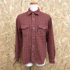 古着 EAST BOY イーストボーイ 9 レディース 起毛シャツ ソフトネル チェック柄 両胸ポケット 長袖 綿100% レッド×グリーン×ベージュ系