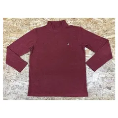 【中古】[印象B] Hush Puppies ハッシュパピー メンズ Sサイズ えんじ色 カットソー ハイネック ロゴプリント ストレッチ タートルネック 長袖のサムネイル