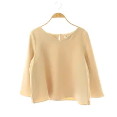 ナチュラルビューティーベーシック NATURAL BEAUTY BASIC ブラウス プルオーバー 五分袖 M ベージュ /DF ■ECB001