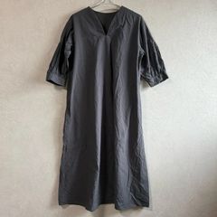 ウィムガゼット♡麻 ボリュームスリーブ ロングワンピース 七分袖