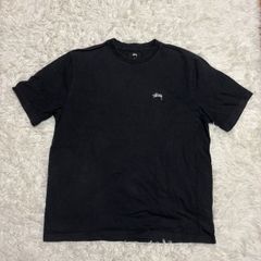 ステューシー ストックロゴ 刺繍 Tシャツ コットン 無地 ブラック
