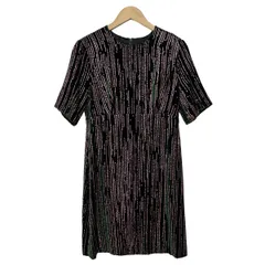 ESCADA(エスカーダ) ワンピース サイズ36 M レディース - ダークグリーン×グリーン×ライトピンク クルーネック/半袖/ひざ丈/ラメのサムネイル