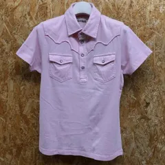 【新品】[印象N] BACK NUMBER バックナンバー レディース(メンズ？) Sサイズ ピンク 綿100% ポロシャツ ウエスタン Tシャツ生地 ドットボタン 無地 半袖のサムネイル