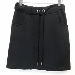 【中古】[印象AB] X-GIRL エックスガール スウェットスカート / カットソー レディース 1 ブラック 黒 綿100% 裏起毛 ロゴ刺繍 ひざ丈のサムネイル