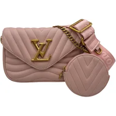ルイ・ヴィトン LOUIS VUITTON ニューウェーブ マルチポシェット・アクセソワール M56468 ピンク レザー レディース ショルダーバッグ