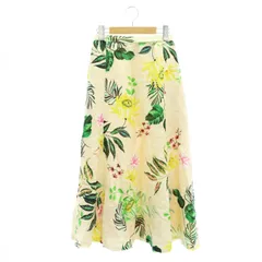 グレースクラス GRACE Class リネンボタニカルスカート フレアスカート ロング 36 ライトベージュ マルチカラー /DF ■OS ■PN