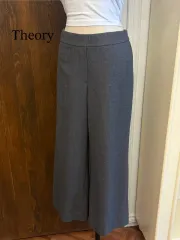 セオリー 正規品 グレー ウール 밴딩 スラックス