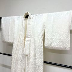 羽織 一つ紋 ちりめん 漆 色紙重ね 菊花 唐草模様 黒羽織 着物 022tz