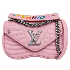 LOUIS VUITTON 極美品 ルイヴィトン ニューウェーブ チェーンバッグ MM 2way チェーンショルダーバッグ ハンドバッグ M52707 スムースカーフ レザー NZ3168 ピンク ミニ ヴィトン LV Aランク 中古 鑑定済【1/28価格改定