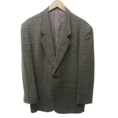 タケオキクチ TAKEO KIKUCHI JACKETS チェック テーラードジャケット ブレザー 2B ノーベント 総裏地 茶 ブラウン 3 約L 0211