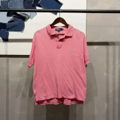 (100) ポロ ラルフローレン カジュアル ヴィンテージ ロゴ 刺繍 半袖 PK カラーTシャツ