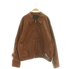 ザラ ZARA フェイクレザーブルゾン ジャケット L ブラウン /DF ■OS