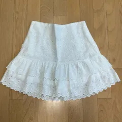 ZARA エンブロイダリー レイスカート 白