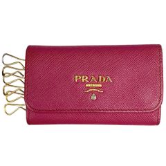 PRADA プラダ 6連キーケース 三角ロゴ サフィアーノレザー ネイビー