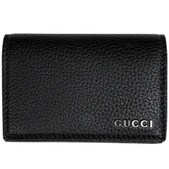 グッチ GUCCI ロゴ カードケース レザー ブラック 771152 レディース 【中古】