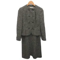 マックスマーラ MAX MARA ワンピーススーツ セットアップ フォーマル ジャケット ノースリーブワンピース ブレザー ロング丈 ツイード 36 黒 ブラック ベージュ グレー ■WYのサムネイル