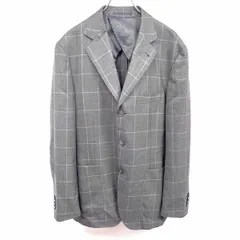 【中古】[印象AB] URBAN RESEARCH DOORS アーバンリサーチ ドアーズ テーラードジャケット メンズ 50 ヘザーグレー ウール100% 3つボタン サイドベンツ 内ポケット×２ チェック 肩と袖に裏地付きのサムネイル
