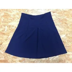 古着 ザラベーシック ZARA BASIC フレアスカート 裏地無し サイドファスナー ひざ丈 Mサイズ ネイビー 紺 レディース