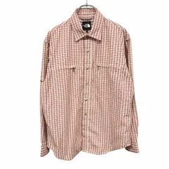 古着 ザ・ノースフェイス シャツ チェック 袖ロールアップ 両胸ジップポケット 長袖 ポリ100% S レッド 赤×青×ベージュ×白系 メンズ